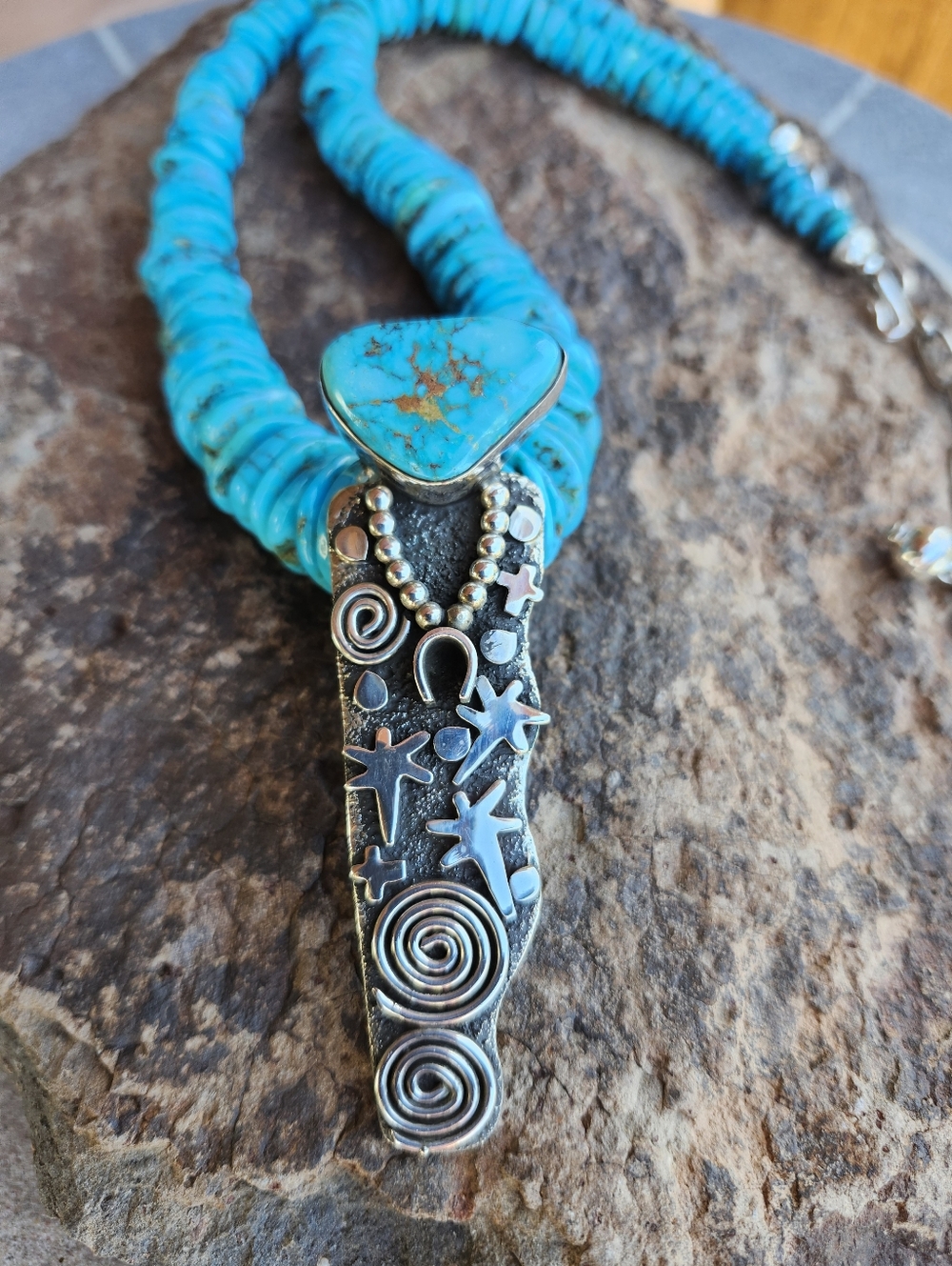 Sterling Silver Navajo Alex Sanchez Statement Necklace - Picture 11 of 17